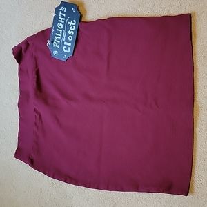 Check it Out Skirt Dark Burgundy Red Large